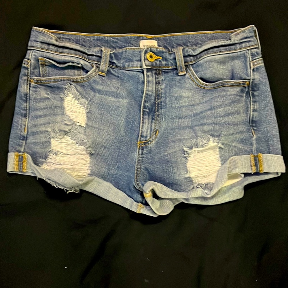 Sneak Peek denim distressed jean shorts